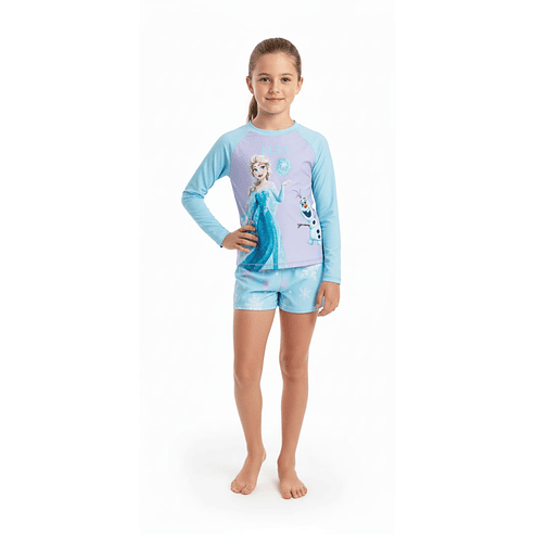 Traje de Baño Niña Frozen 2 Piezas Manga Larga – Protección UV 1