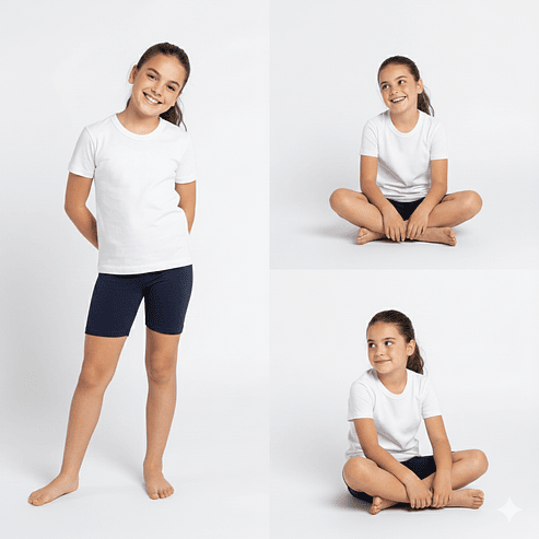 Pack Escolar Calza Corta Algodón Niñas (3 Unidades) – Colores Básicos 2