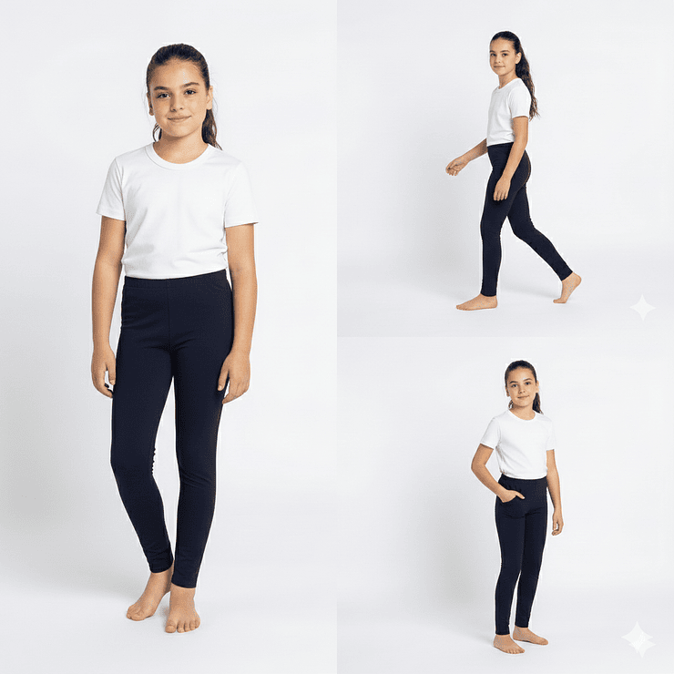 Pack Escolar 2 Calzas Largas de Algodón para Niñas 2