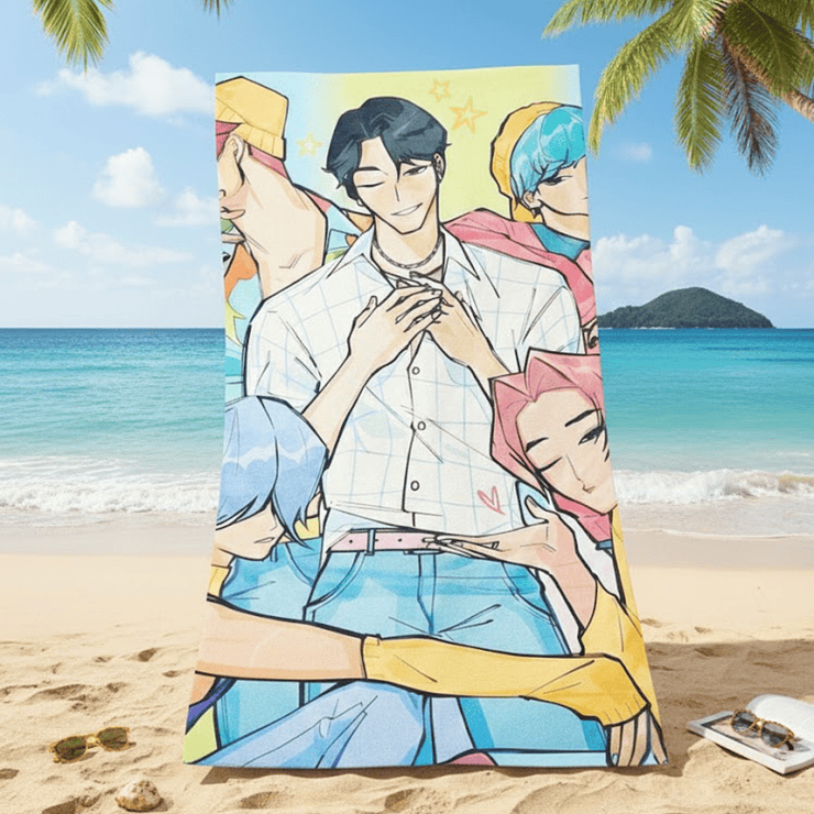 Toalla de Playa K-Pop Microfibra 70x140 cm – Guerreras & Saya Boys 4