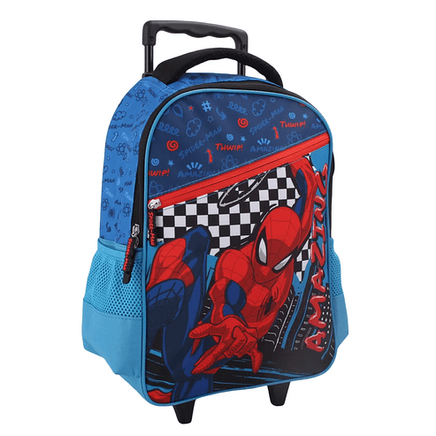 Mochilas Escolar Con Ruedas Spiderman Lonchera Estuche 3