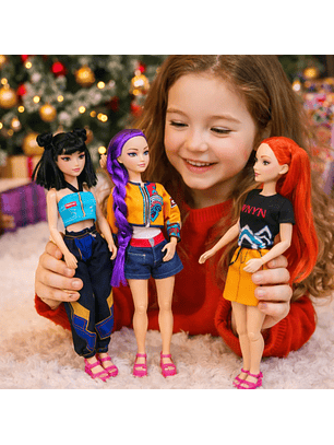 pack 3 Muñecas Guerreras K-pop Demon Hunters 