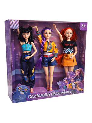 pack 3 Muñecas Guerreras K-pop Demon Hunters 