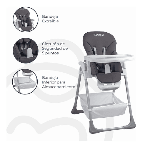Silla de Comer Snack LX Gris Bebesit 5