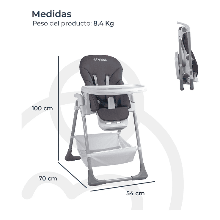 Silla de Comer Snack LX Gris Bebesit 6