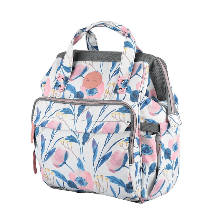 Mochila Pañalera Infanti Open Floral Color Blanco 1