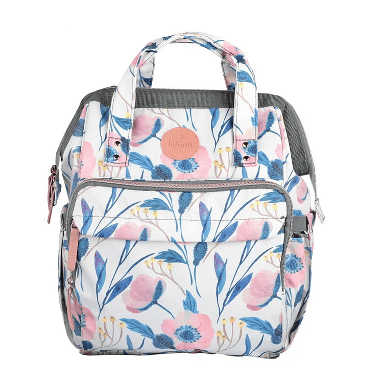Mochila Pañalera Infanti Open Floral Color Blanco 3