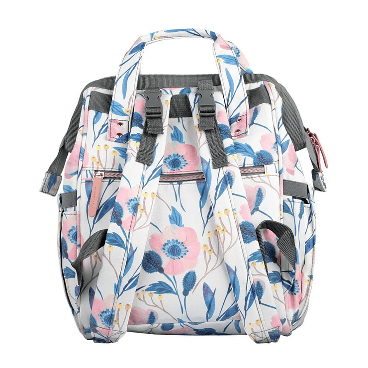 Mochila Pañalera Infanti Open Floral Color Blanco 5