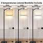 Lámparas De Piso 3 Temperaturas Color Regulable Con Bombilla Beige Negro - Miniatura 1