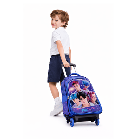 Mochila SAJA BOYS   Carro + Lonchera y Estuche (Pack 3 Piezas)