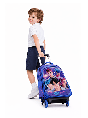 Mochila SAJA BOYS   Carro + Lonchera y Estuche (Pack 3 Piezas)