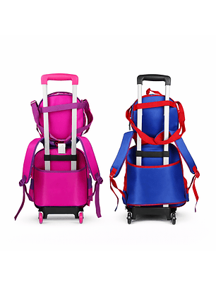 Mochila SAYA BOYS   Carro + Lonchera y Estuche (Pack 3 Piezas)
