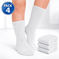 Pack 4 Calcetines Escolares ½ Caña Algodón | Blancos - Miniatura 1