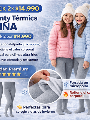 Pack 2 Panty Térmica Niña Cotton