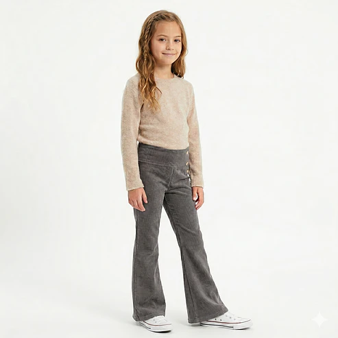 Calza Flare Wide Cotele  Forrada en Micropolar para Niñas  3