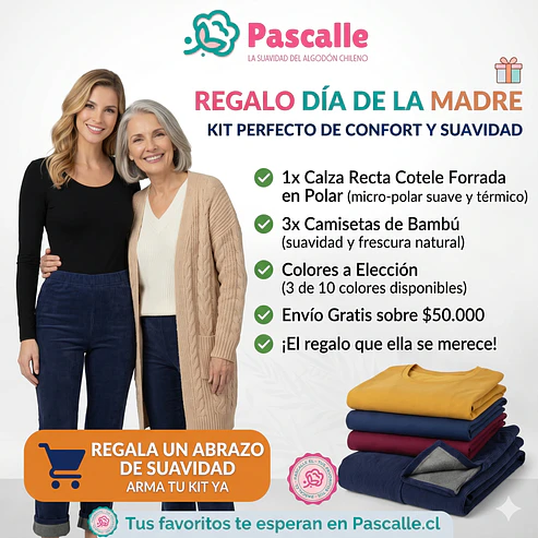 Pack 3 Camisetas Bambu + Calza Cotele Forrada  1