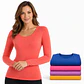 Pack 4 Camisetas de Mujer Bambú Manga Larga Color Surtido - Miniatura 3
