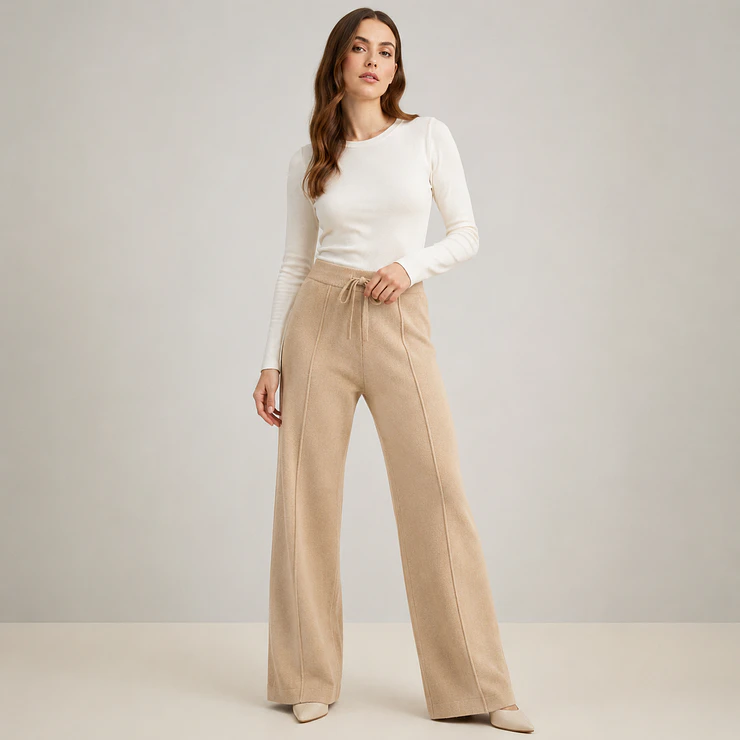 Pantalón Lanilla Forrada Wide Leg Mujer 2