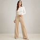 Pantalón Lanilla Forrada Wide Leg Mujer - Miniatura 2