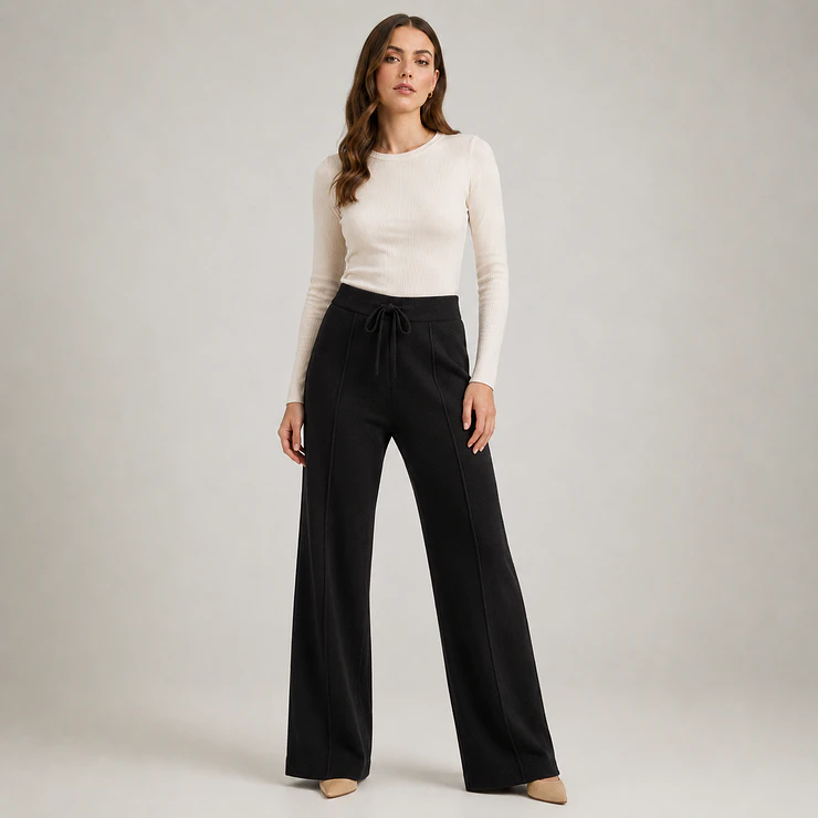 Pantalón Lanilla Forrada Wide Leg Mujer 3