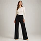 Pantalón Lanilla Forrada Wide Leg Mujer - Miniatura 3