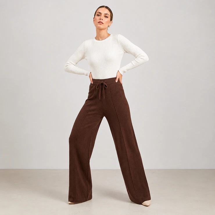 Pantalón Lanilla Forrada Wide Leg Mujer 4