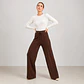 Pantalón Lanilla Forrada Wide Leg Mujer - Miniatura 4