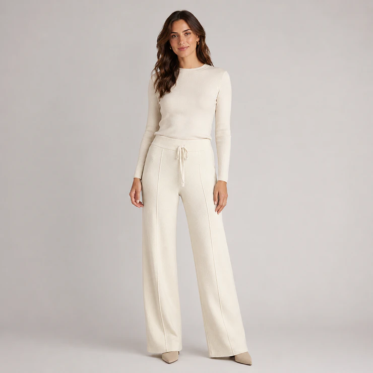 Pantalón Lanilla Forrada Wide Leg Mujer 5