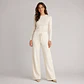 Pantalón Lanilla Forrada Wide Leg Mujer - Miniatura 5