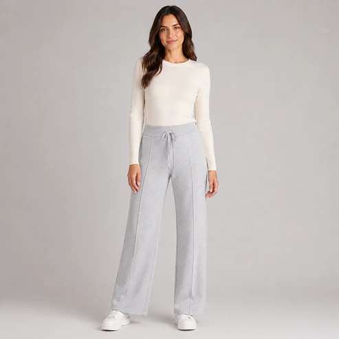 Pantalón Lanilla Forrada Wide Leg Mujer 6