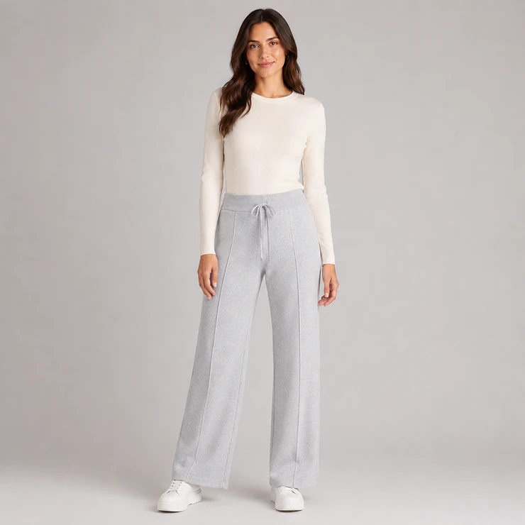 Pantalón Lanilla Forrada Wide Leg Mujer 6