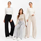 Pantalón Lanilla Forrada Wide Leg Mujer - Miniatura 1