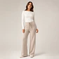 Pantalón Wide Leg Tejido Acanalado Forrado Mujer - Miniatura 7