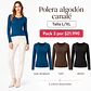 Pack 3 Polera Básica Algodón Canalé - Miniatura 3