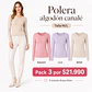 Pack 3 Polera Básica Algodón Canalé - Miniatura 4