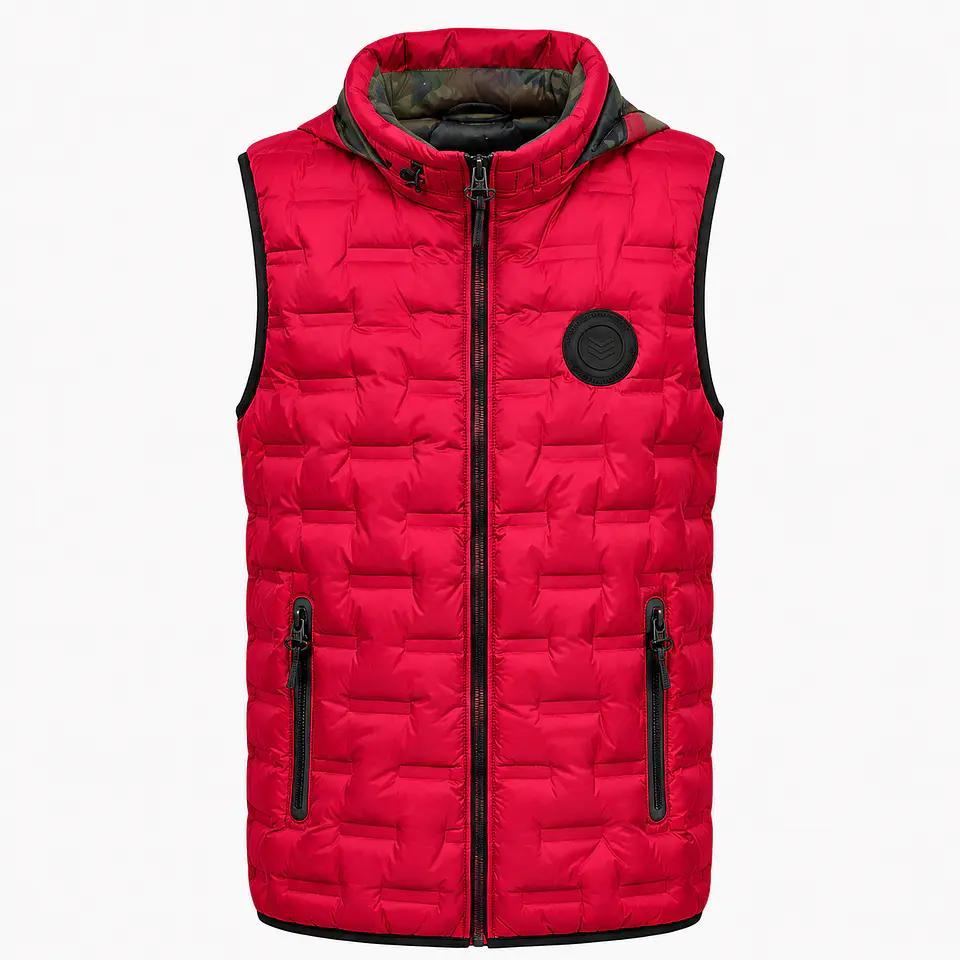 Chaleco Puffer Hombre Reversible con Capucha 5