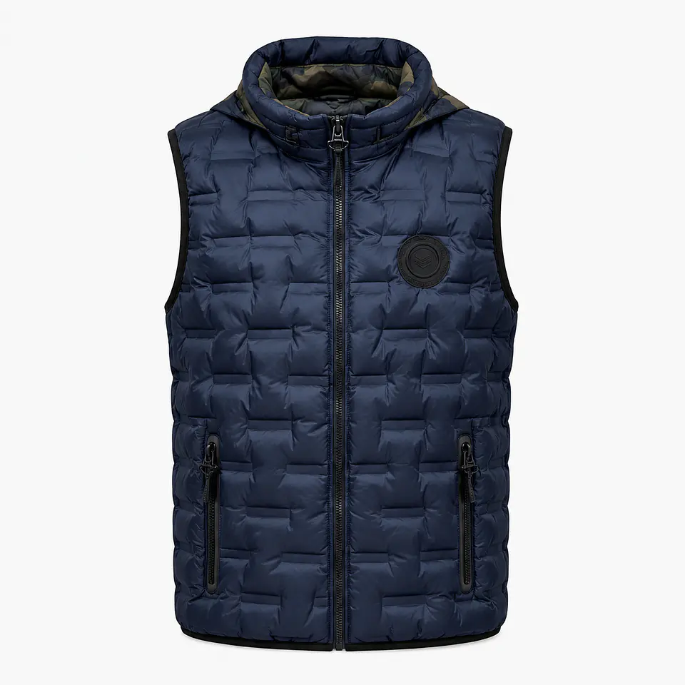 Chaleco Puffer Hombre Reversible con Capucha 8