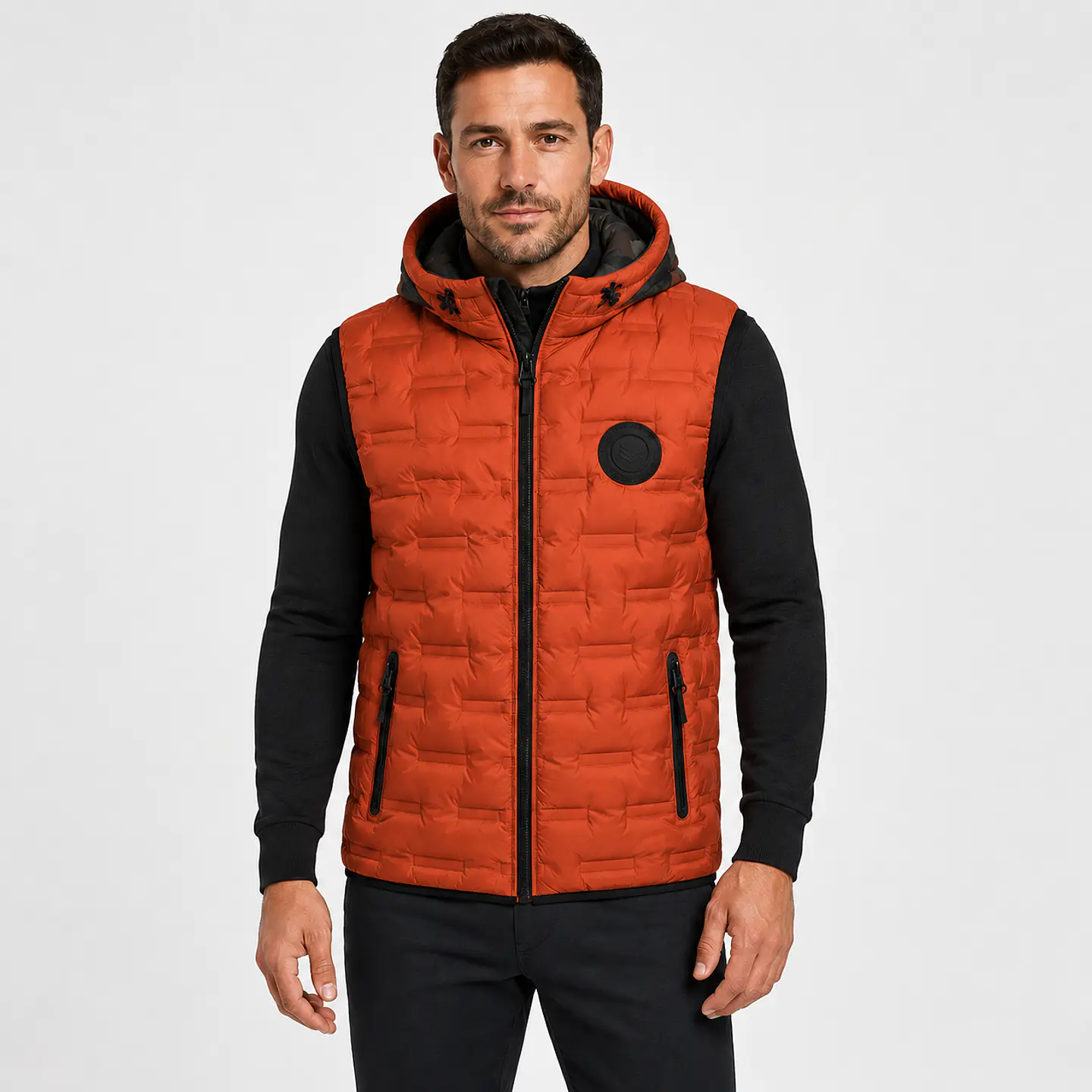 Chaleco Puffer Hombre Reversible con Capucha 1