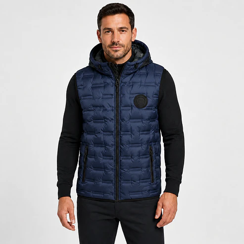 Chaleco Puffer Hombre Forrado con Capucha 7