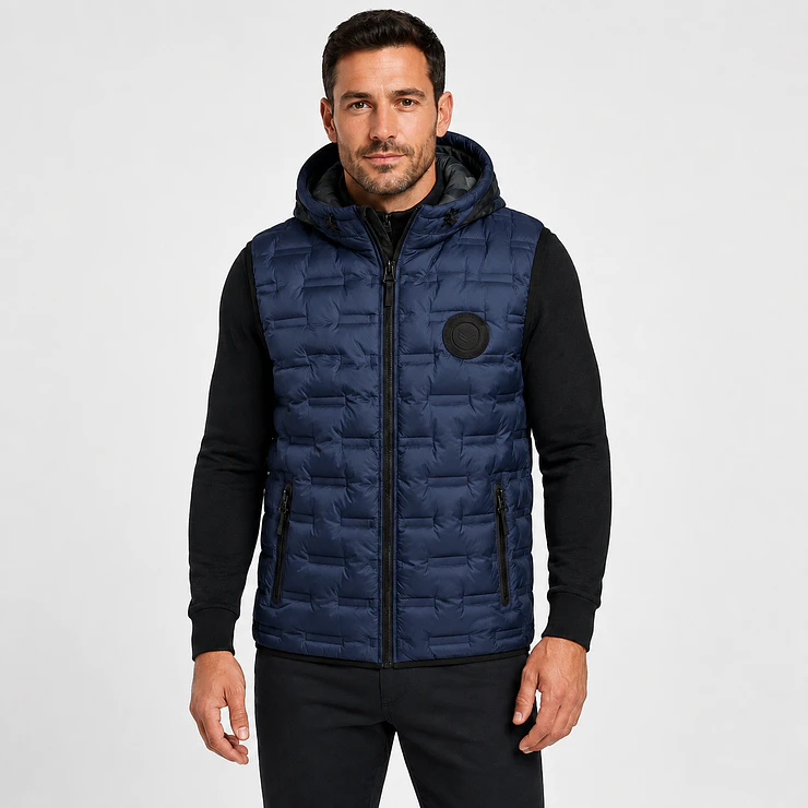 Chaleco Puffer Hombre Forrado con Capucha 7