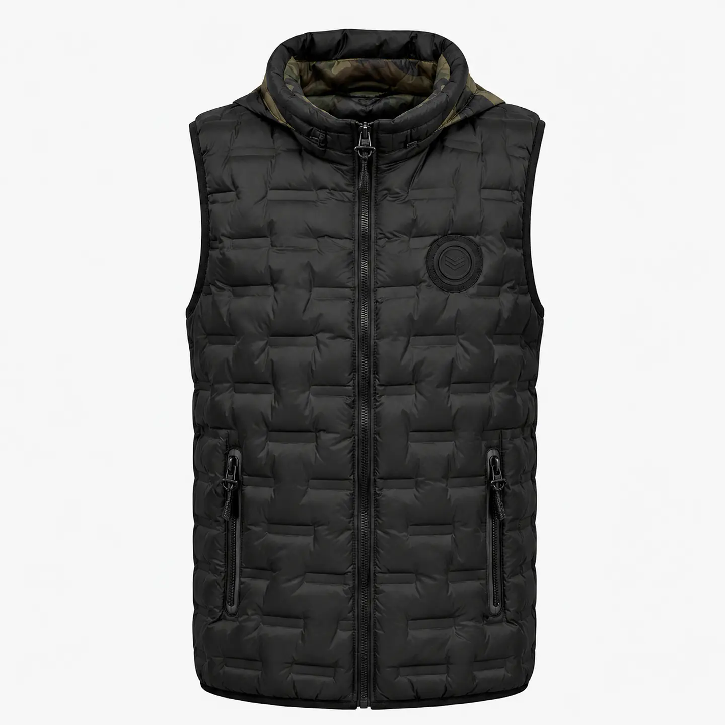 Chaleco Puffer Hombre Reversible con Capucha 12