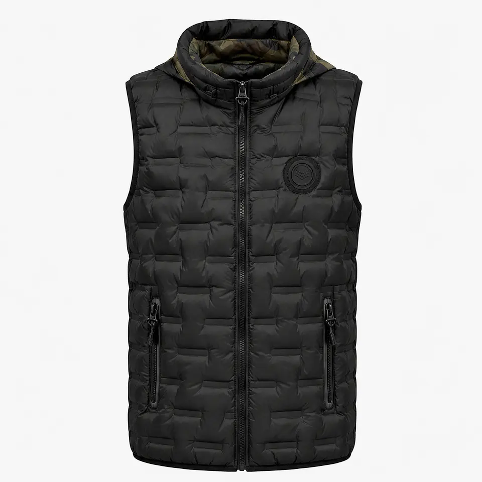 Chaleco Puffer Hombre Reversible con Capucha 12