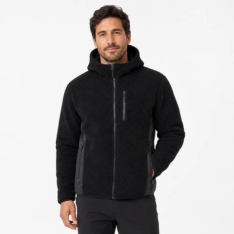 Chaqueta Polar Sherpa Hombre con Gorro