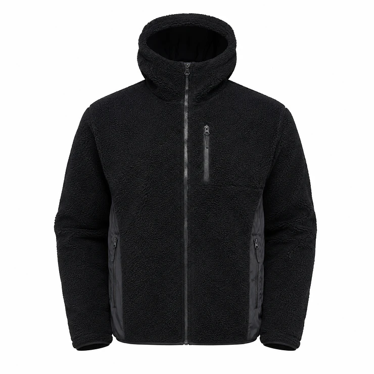 Chaqueta Polar Sherpa Hombre con Gorro 4