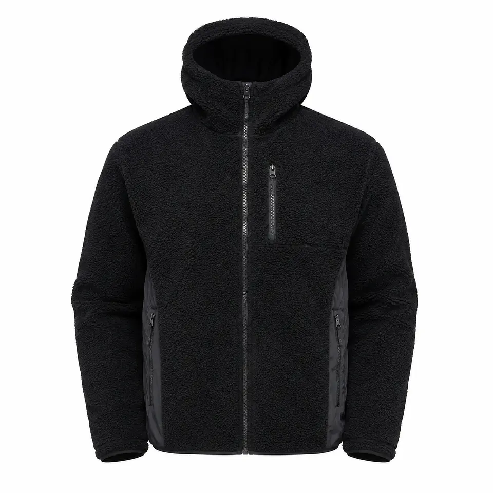 Chaqueta Polar Sherpa Hombre con Gorro 4