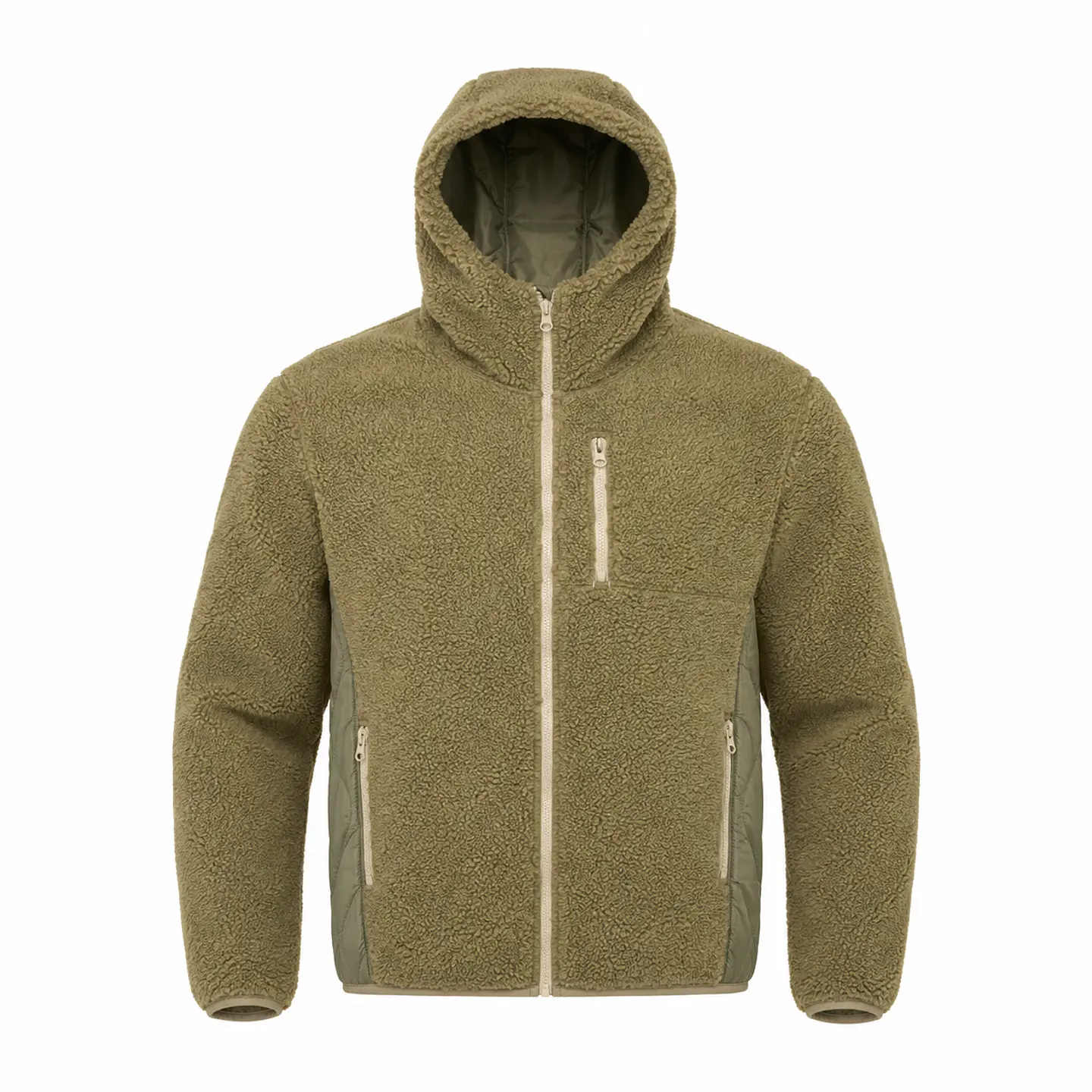 Chaqueta Polar Sherpa Hombre con Gorro 16