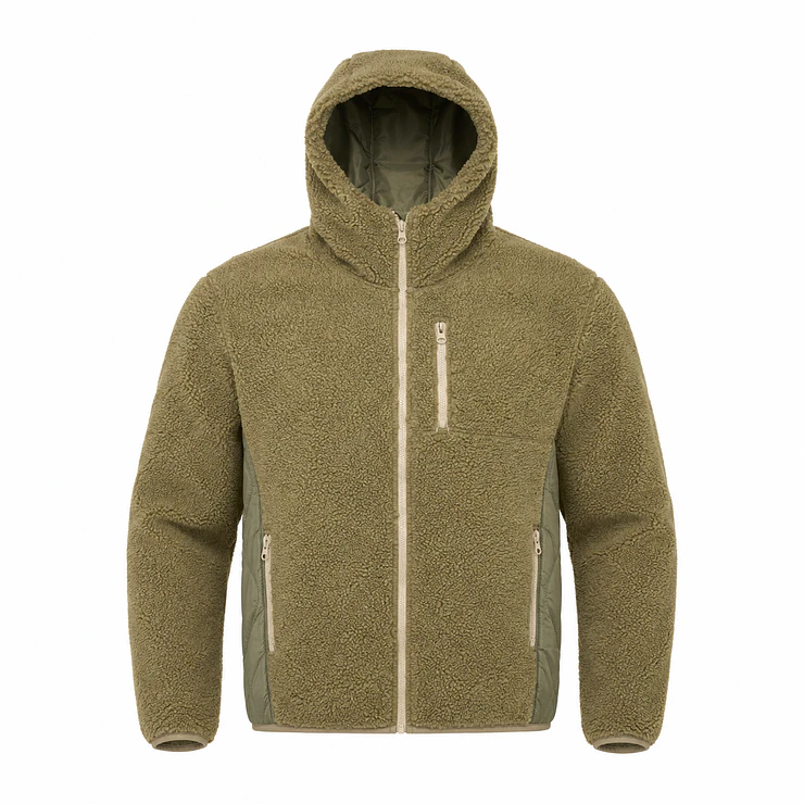 Chaqueta Polar Sherpa Hombre con Gorro 16