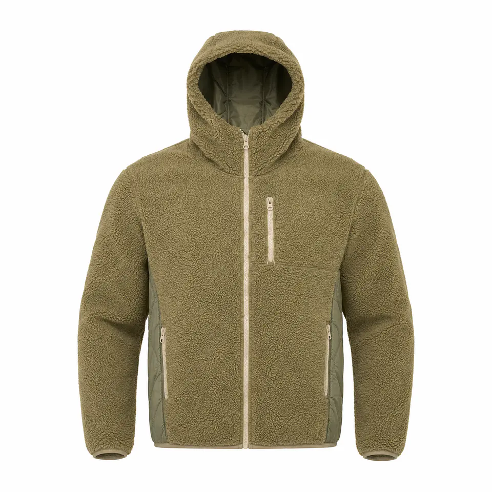 Chaqueta Polar Sherpa Hombre con Gorro 16