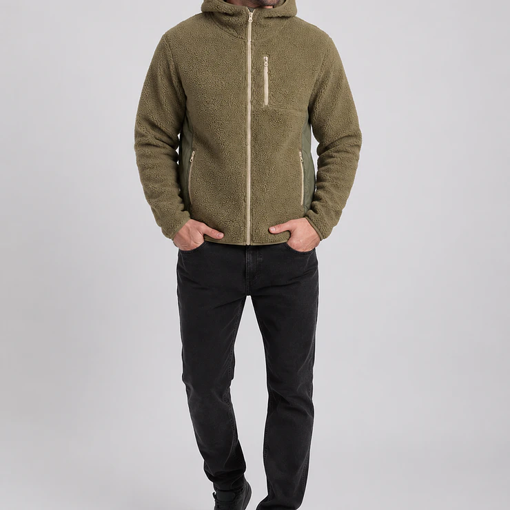 Chaqueta Polar Sherpa Hombre con Gorro 14