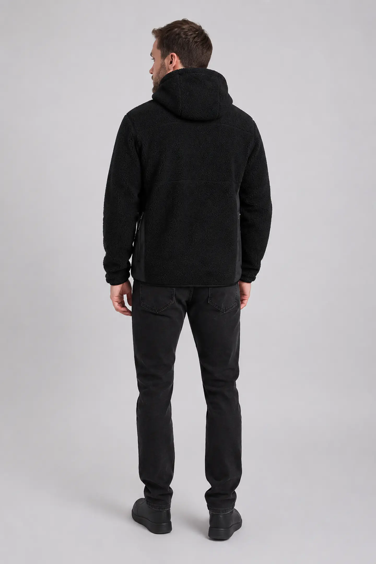 Chaqueta Polar Sherpa Hombre con Gorro 3